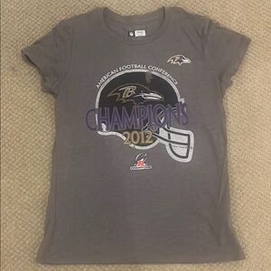 Baltimore Ravens NFL 2012 Champions Gray Short Sleeve Tshirt